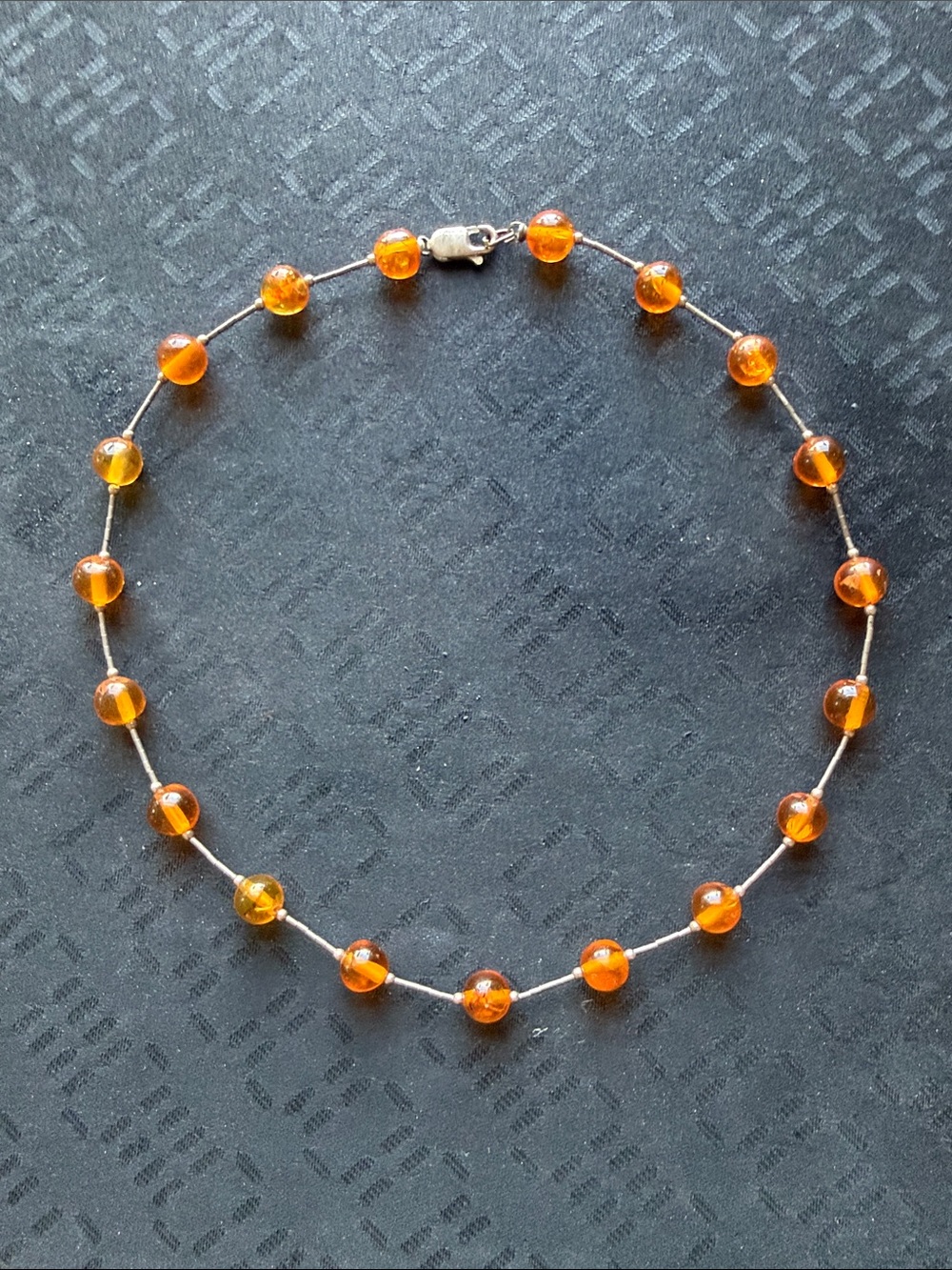 Amber Bead Necklace - Women Jewelry 925 Mark 16”